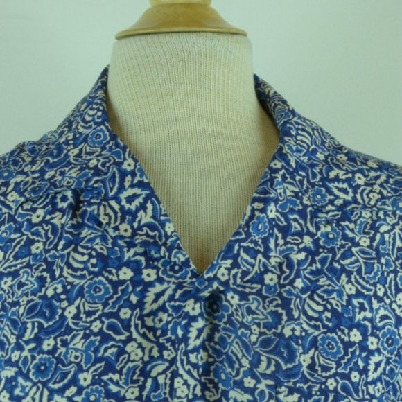 Polo Ralph Lauren caldwell blue floral short sleeve rayon camp aloha shirt M